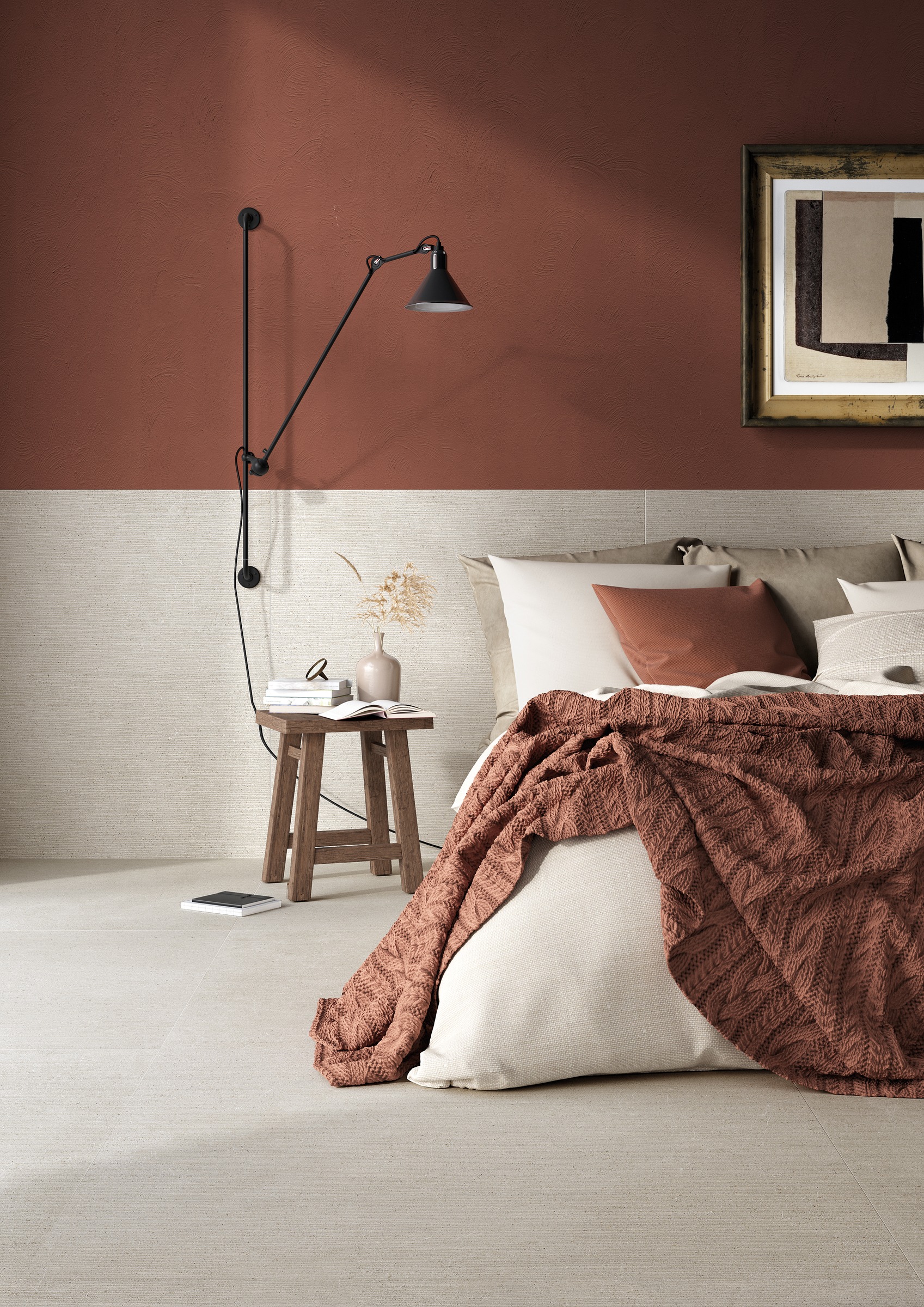 EASE/22 Ribbed · Sand — room setting
